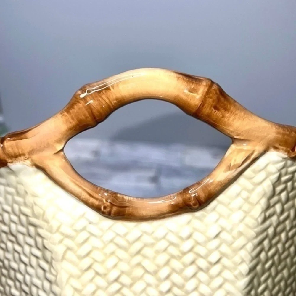 Pier 1 Imports Cabana Ceramic Bamboo Bowl